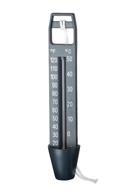 Graphite grey swimming pool thermometer