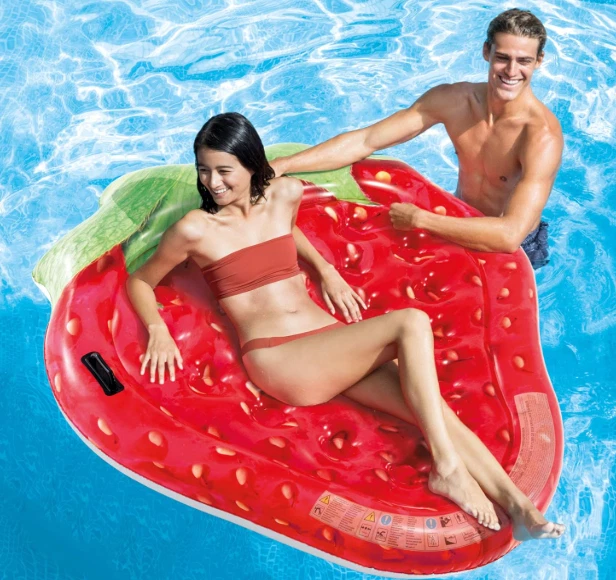 STRAWBERRY SHAPE ISLAND POOL FLOAT- INTEX SWIMMING POOL LARGE 1.68x1.42M